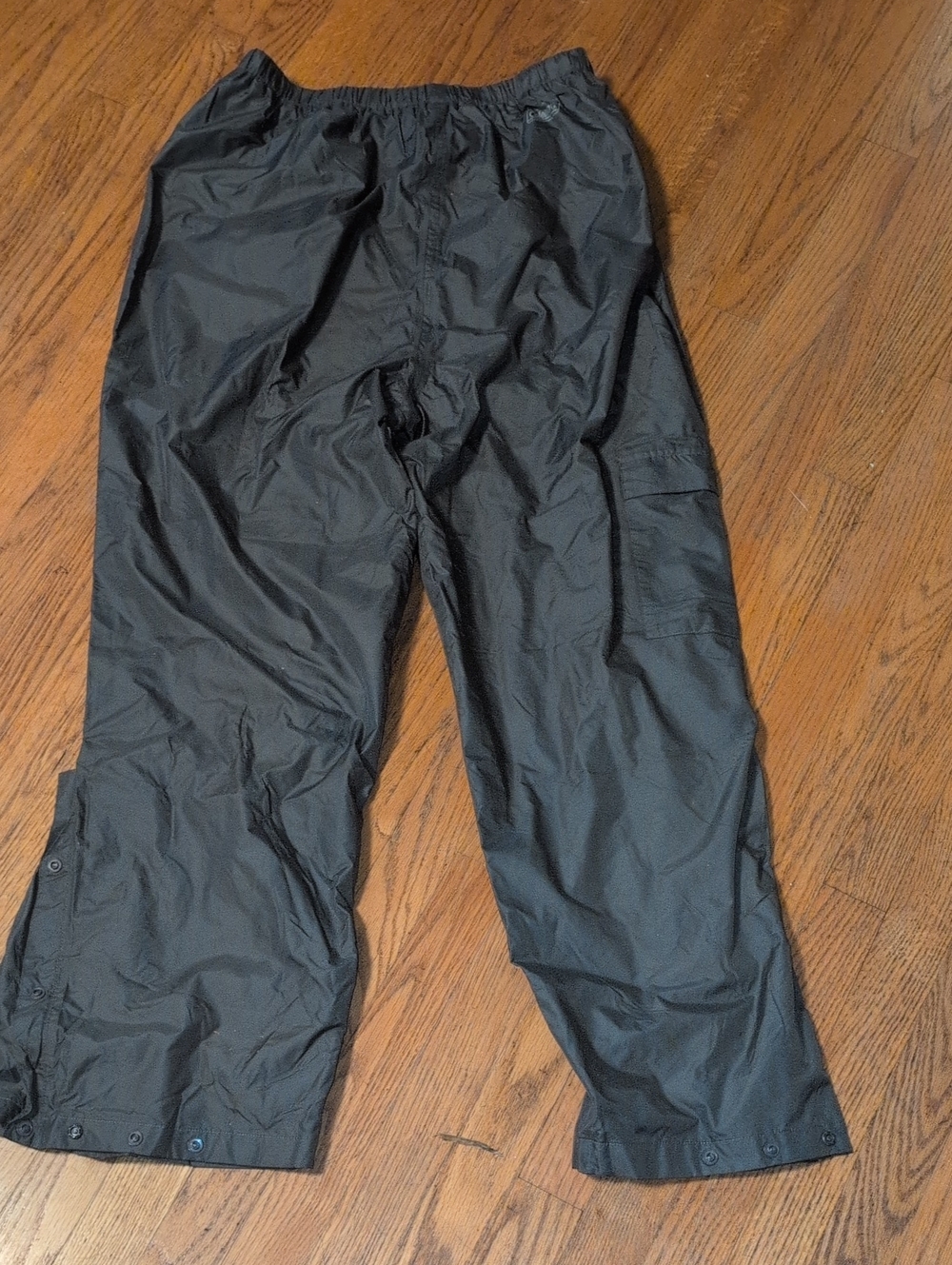 Coleman Black Cargo Rain Pants with Snap Hem